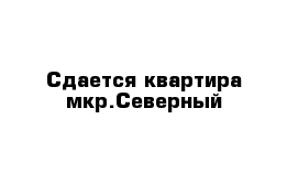 Сдается квартира мкр.Северный